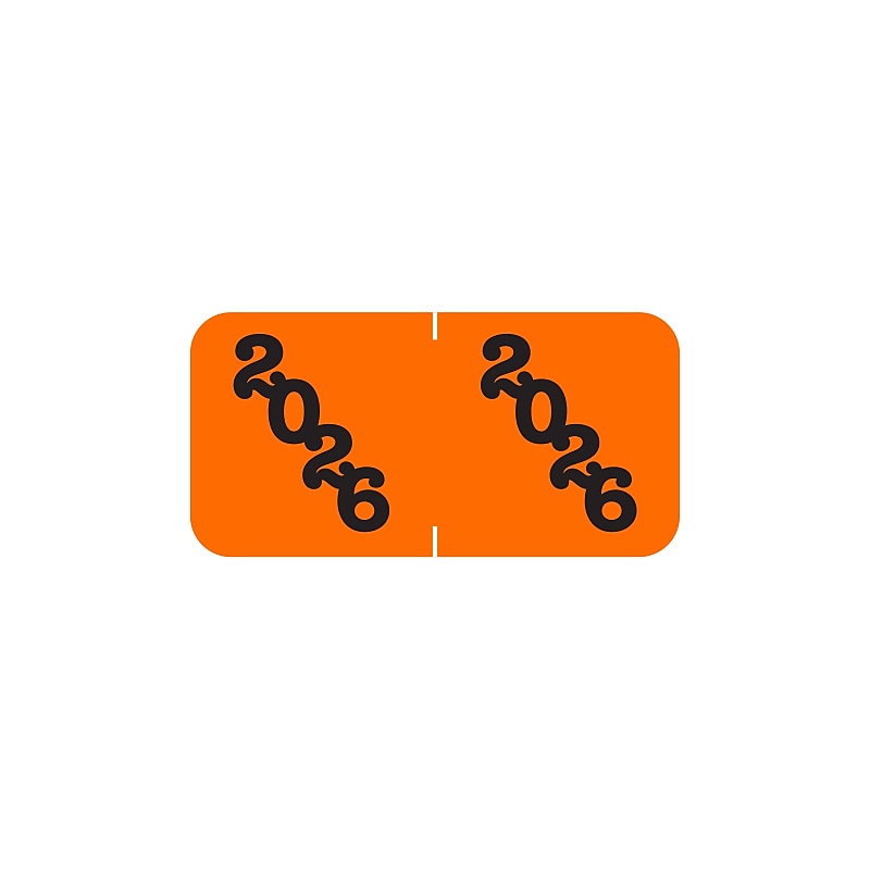 Medical Arts Press Jeter Compatible "2026" Medical Labels, 3/4" x 1-1/2", Orange, 500/Roll (3377226) image 1