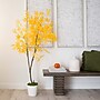 Nearly Natural 5' Autumn Maple Artificial Fall Tree in Pot, Yellow (T4839)~#|#~C3852B7E-2297-4055-80DE789BDAA90C26_sc7