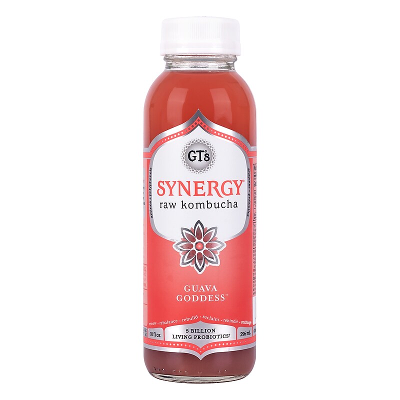 GT's Synergy Kombucha Organic Guava Goddess, 10 oz., 12/Pack (307-00437) image 1