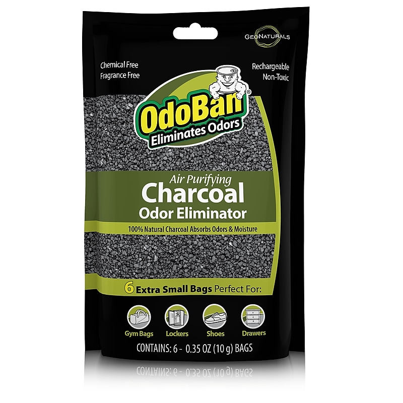 OdoBan Air Purifying Charcoal Deodorizer Solid, 6/Pack (9760A61-10M6P) image 1