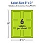 Avery Laser/Inkjet Multipurpose Square Labels, 3" x 3", Bright Green, 120/Pack (94101)~#|#~C38B26E6-3B79-4EB2-9DF677B8DCBA9279_sc7