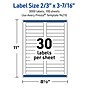 Avery Waterproof Rectangle Laser Multipurpose Labels, 2/3" x 3-7/16", White, 3000/Box (19479399223)~#|#~C3985FA6-3E0A-4878-978E762A1EC1FE7F_sc7