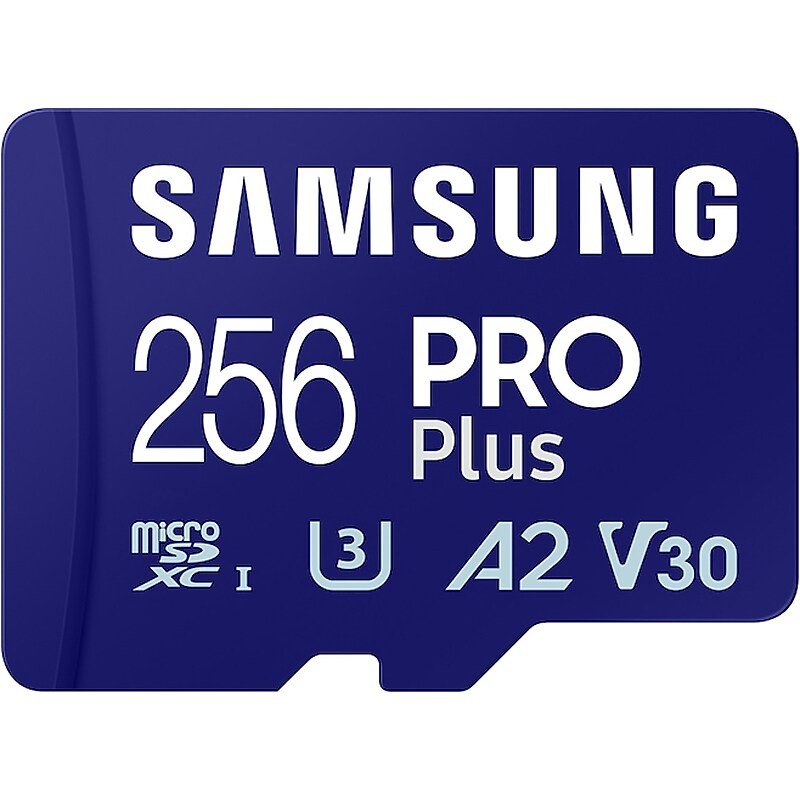 Samsung PRO Plus 256GB microSDXC Memory Card with Adapter, Class 10, UHS-I, V30 (MB-MD256SA/AM) image 1