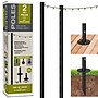 Excello Global Products Bistro Pole for String Lights with 50' G40 Lights, Black, 2/Pack (EGP-HD-0360)~#|#~C39BDC35-6B0F-4E4A-8E6C7A403889151E_sc7
