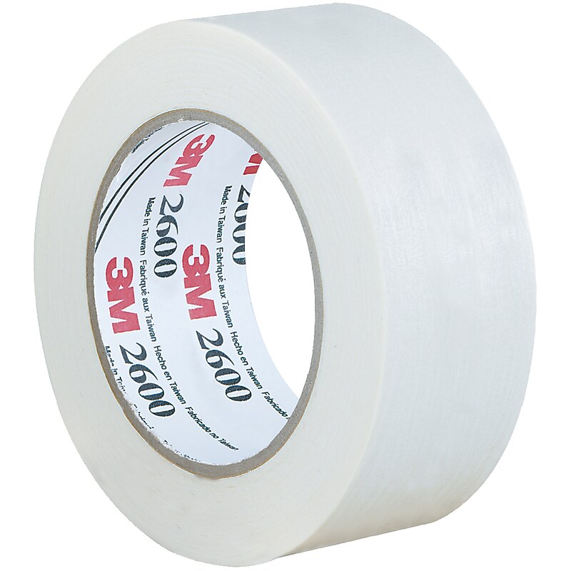 3M 2600 Masking Tape, 2" x 60 yds., White, 12 Rolls/Pack  (T93726012PK) image 1