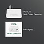 Plugable Wall Outlet Extender with USB-C and USB Charger, White (PS1-CA1)~#|#~C39CBE0C-268E-47D4-8054F9E41BF7ABC5_sc7