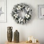 Nearly Natural Flocked Poinsettia and Pine Artificial Christmas Wreath, 24" (W1307)~#|#~C39E24BC-EFFA-4244-A18C7BE3CE7F636B_sc7