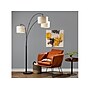 Adesso Bowery 82" Black Marble Floor Lamp with 3 Drum Taupe Shades (4250-01)~#|#~C39E9D81-98DF-4270-8EBDB6464A7CEF77_sc7