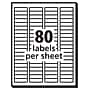 Pres-a-ply Laser/Inkjet Return Address Labels, 1/2" x 1 3/4", Matte White, 80 Labels/Sheet, 100 Sheets/Pack (30640)~#|#~C3A11603-4ED8-479B-817E82564B6EA48B_sc7