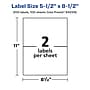 Avery Laser/Inkjet Rectangle Waterproof Multipurpose Labels, 8.5" x 5.5", White, 200/Box (94229)~#|#~C3AA8FDF-2410-4ED8-AEC489263ADD187B_sc7