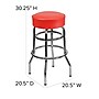 Flash Furniture Bruno Traditional Metal Double Ring Barstool without Back, Chrome/Red, 2-Pieces/Pack (2XUD100RED)~#|#~C3ABCF1F-BD95-4638-AD17F6911BAF2D16_sc7