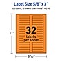 Avery Laser/Inkjet Multipurpose Rectangle Labels, 5/8" x 3", Bright Orange, 320/Pack (94214)~#|#~C3ACFC0F-D491-445D-932ADADC6AB21769_sc7