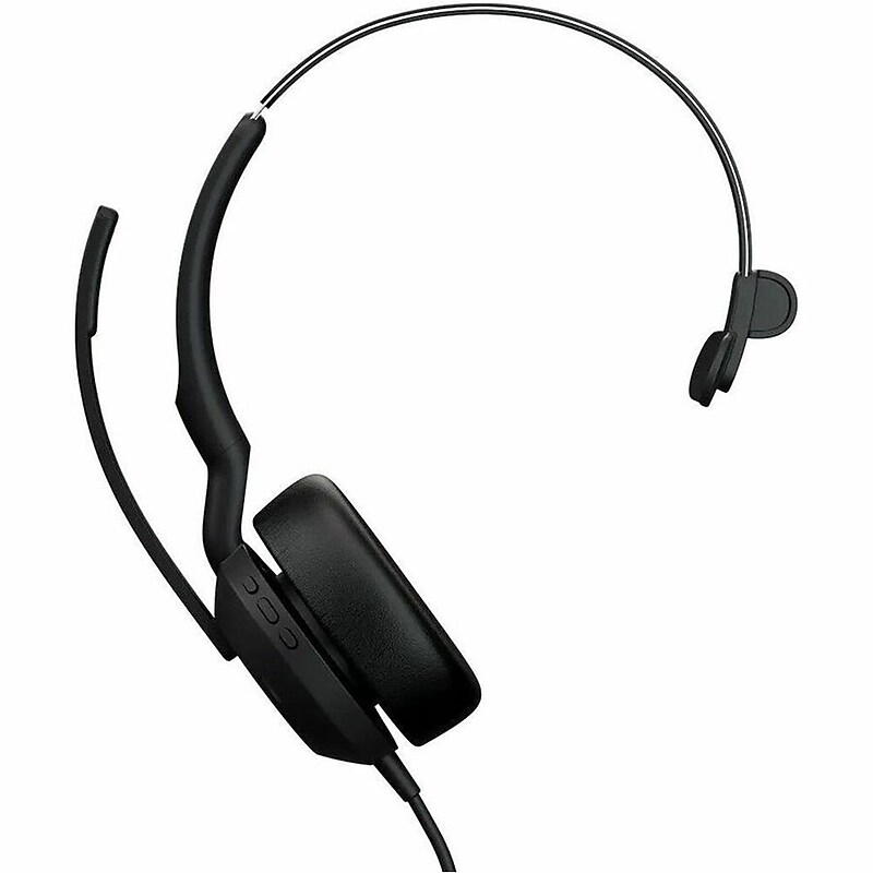 Jabra Evolve 2 USB-C Noise Canceling Bluetooth Mono Phone & Computer On-ear Headset, UC Certified (25089-889-799) image 1