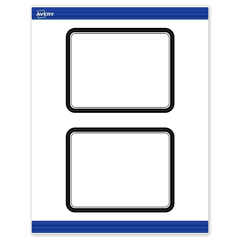 Avery Double Black Border Matte Blank Card, White, 20/Pack (S00-DM4) image 1