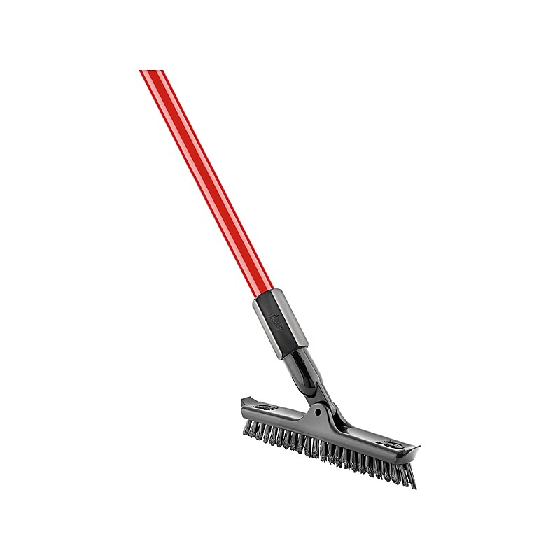 Libman 10" PET Swivel Grout and Scrub Brush, Red/Black, 6/Pack (1559) image 1