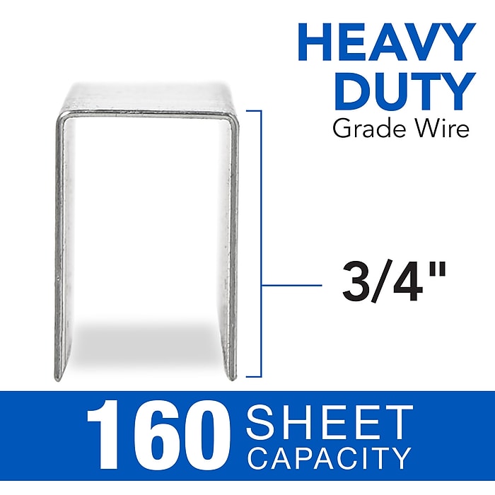Swingline Premium Heavy Duty Staples, 0.75 Leg Length, 1000