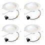 Bulbrite 14 Watt Adjustable 5/6"Integrated LED Recessed Downlight, E26 Quick Connect, 4000K Cool White, 1100 Lumens, 4/Pack~#|#~C3C6AE2E-2DC7-47B0-9D396C97308AC7B6_sc7