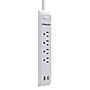 STANLEY SurgeMax 4-Outlet Surge Protector Power Strip with 2-USB Ports & Braided Fabric Cord, 6-ft., 600 Joules, White (33253)~#|#~C3C82208-2C70-44C0-8159CC792B6E5645_sc7