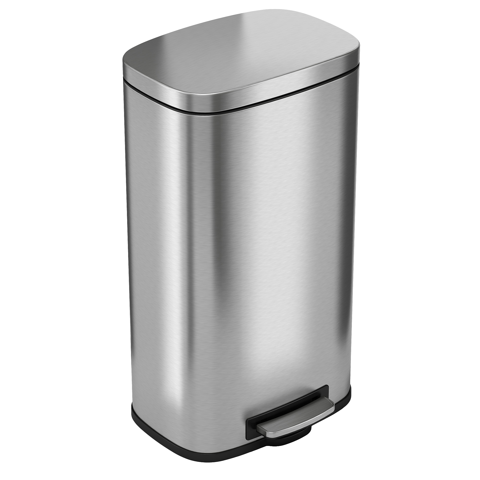 iTouchless SoftStep Stainless Steel Rectangular Step Pedal Trash Can with AbsorbX Odor Control System, 8 Gal., Silver (PC30RSS) Sansujyuku sansujyuku.com