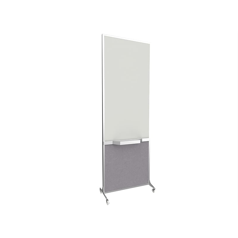 Versare ShieldWrite Level 3A Double Sided Magnetic Painted Steel Mobile Whiteboard, 2' x 6', Cloud Gray (1200006) image 1