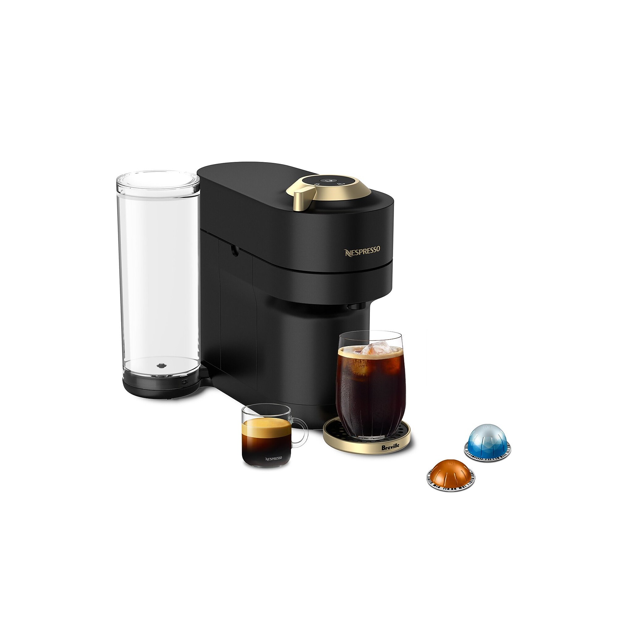 Nespresso Vertuo Pop+ Coffee and Espresso Machine Combination, Black/Gold (BNV125MTB1BUC1) Simolary simolary.com