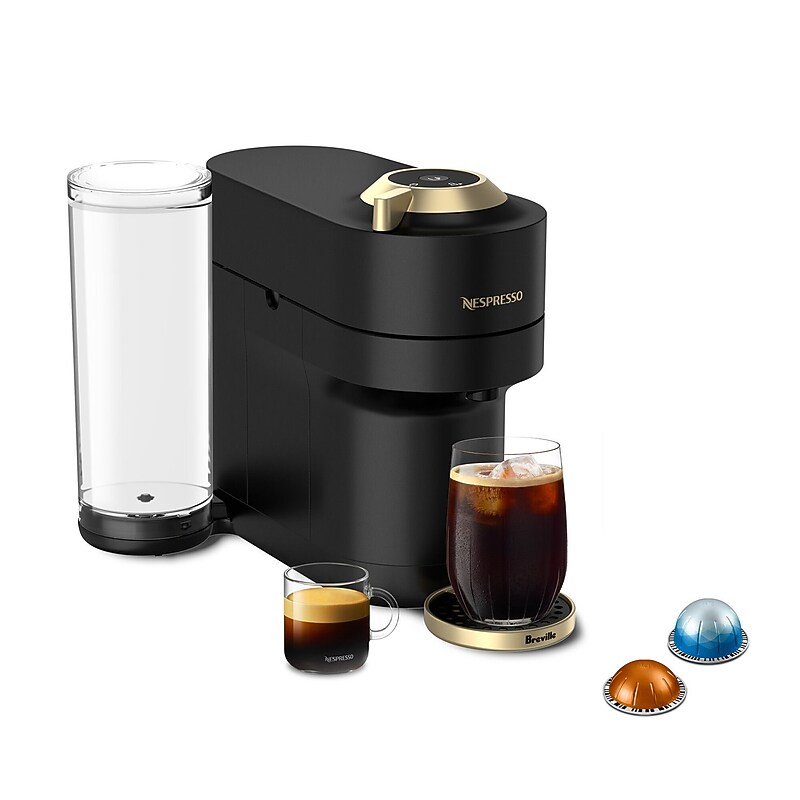 Nespresso Vertuo Pop+ Coffee and Espresso Machine Combination, Black/Gold (BNV125MTB1BUC1) image 1