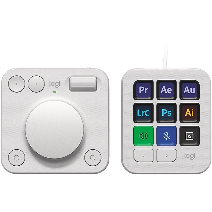 Logitech MX Creative Console Dial and Keypad, Pale Gray (920