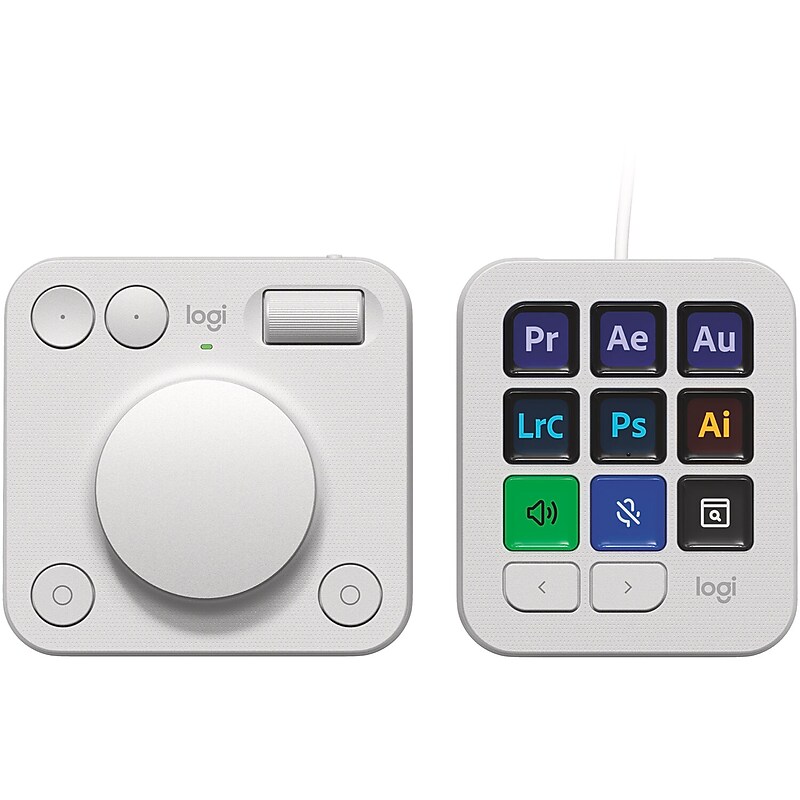 Logitech MX Creative Console Ergonomic Dial and Keypad, Pale Gray (920-012661) image 1