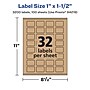 Avery Laser/Inkjet Rectangle Multipurpose Labels, 1" x 1.5", Kraft Brown, 3200 Labels/Box ( 94219)~#|#~C3DDA0FC-B1EE-4F1E-B42B5295A3E142F2_sc7