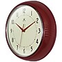 Infinity Instruments Round Retro Red Wall Clock, Aluminum, 12" (10940RD-12)~#|#~C3DEE68B-EEC4-4B84-99FE9492619A8DAD_sc7