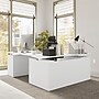 Bush Business Furniture Stratus 60"W Electric L-Shaped Adjustable Standing Desk with Drawers, White (SUT017WH)~#|#~C3E49C9C-0759-4594-AC25C38F8E18AED8_sc7