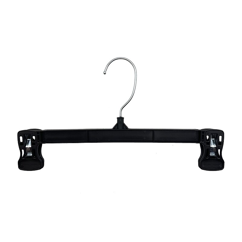 Nahanco 12" Plastic Pinch Grip Skirt/Slack Hanger, Black, 200/Pack (6012B) image 1