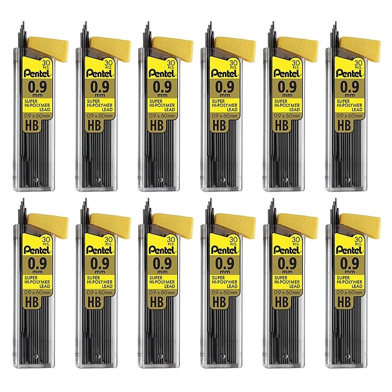 Pentel Lead Refill, 0.9mm, 30/Leads, Dozen (PENC29HB-12) image 1