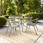 Flash Furniture Lila Glass Top Metal Table with 4 Stack Chairs, 31.5'' Round Silver (TLH072RD017CSV4)~#|#~C3FD5F59-86C9-44A5-89B1860CD619F5E4_sc7