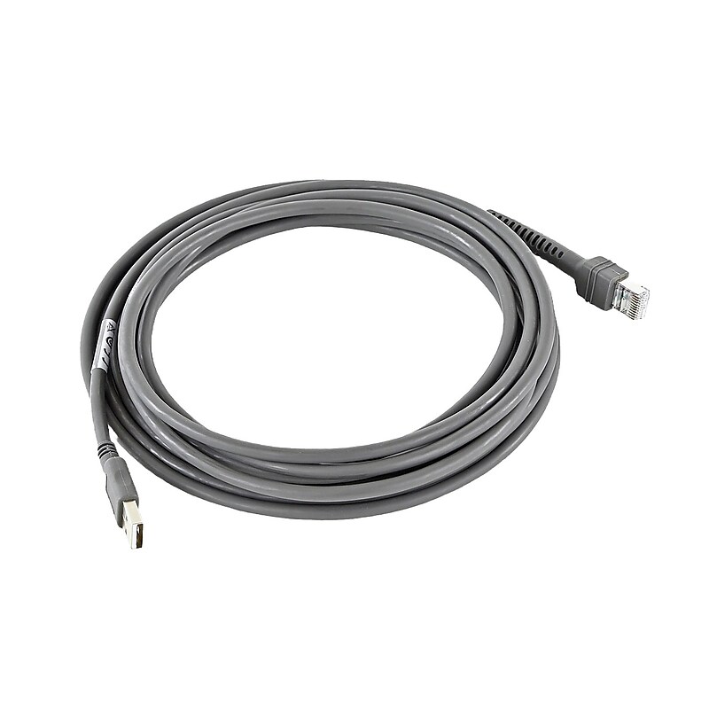 Zebra 15 ft USB-A Cable, Male to Male, Black (CBA-U30-S15ZBR) image 1