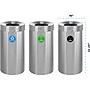 Alpine Industries Three-Stream Recycling Station, 81-Gallon, Stainless Steel (ALP475-27-R-T-CO)~#|#~C4107F04-6535-48FE-B8468AFDC7A2DC8B_sc7