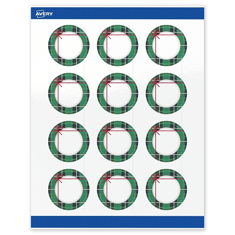 Avery Circle Multipurpose Labels, 2" Dia., White, 120/Pack (19479370411) image 1