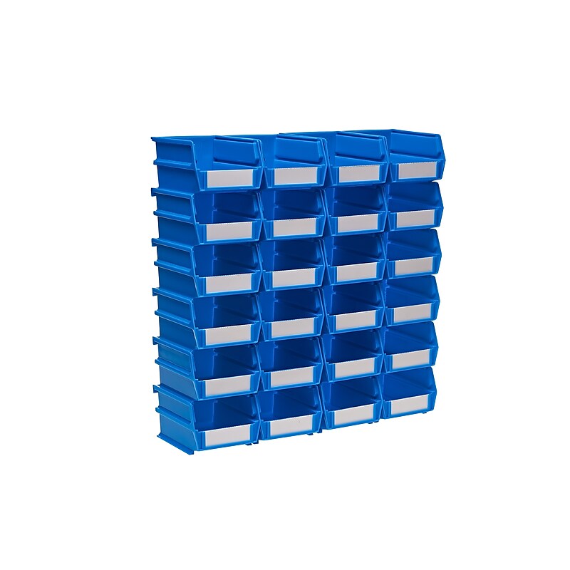 Triton Products LocBin Stackable Storage Bin, 3" x 4.12"x 5.37", Blue, 24/Pack (3-210B) image 1