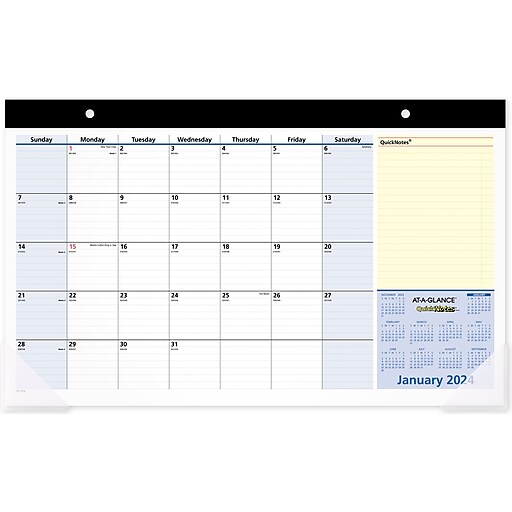 2024 ATAGLANCE QuickNotes 17.75" x 11" Monthly Desk Pad Calendar