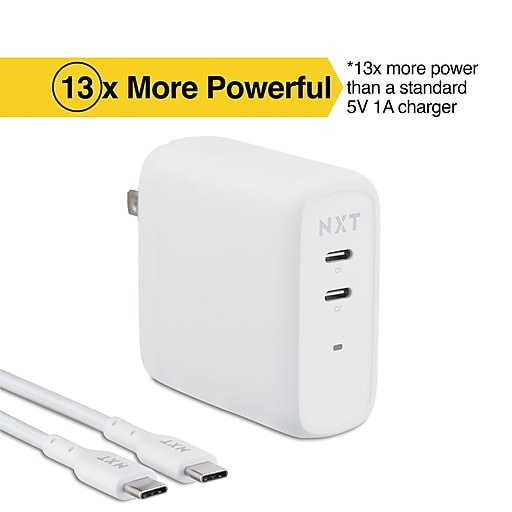 NXT Technologies™ Universal USBC/USBA Wall Charger with USBC Cable