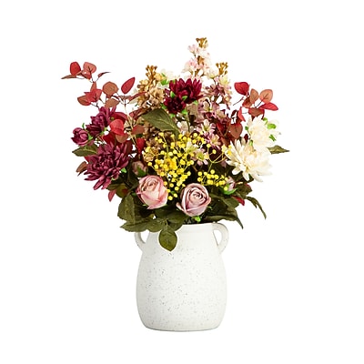 Nearly Natural 25" Mixed Flower Arrangement in Ceramic Vase - Thumbnail 3