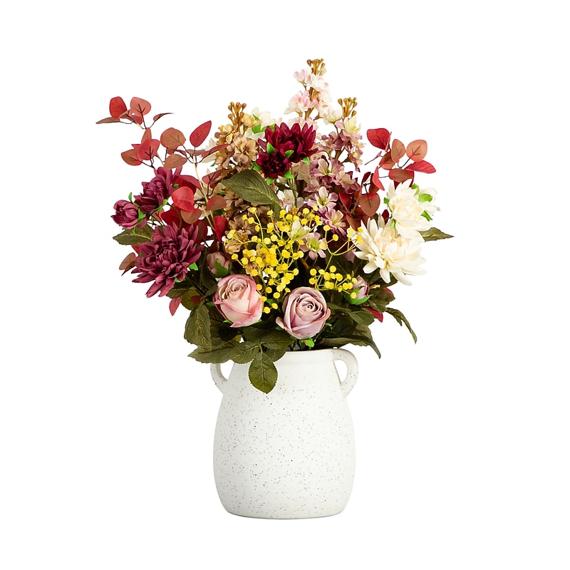 Nearly Natural 25" Mixed Flower Arrangement in Ceramic Vase (A2166) image 1