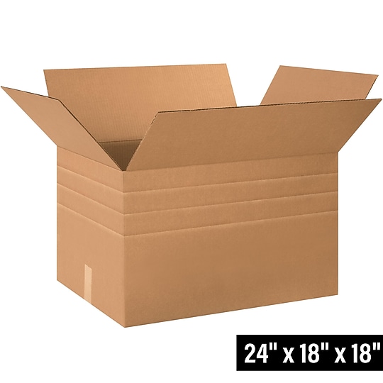 24" x 18" x 18" Multi-Depth Shipping Boxes, 32 ECT, Brown, 15/Bundle (MD241818)~#|#~C42A94E1-A803-4E5C-B92787C17BA35F12_sc7