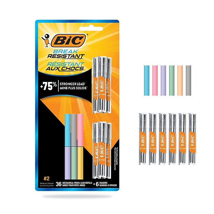 BIC Break Resistant Lead Refill, 0.7mm, 36/Leads (LMV7PR42-AST