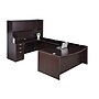 Boss Office Products 71" U-Shaped Curved Bow Desk with File Pedestal and Hutch, Mocha (GROUPAH-MOC)~#|#~C432EFAD-55C4-4002-AE57138D30B4E722_sc7