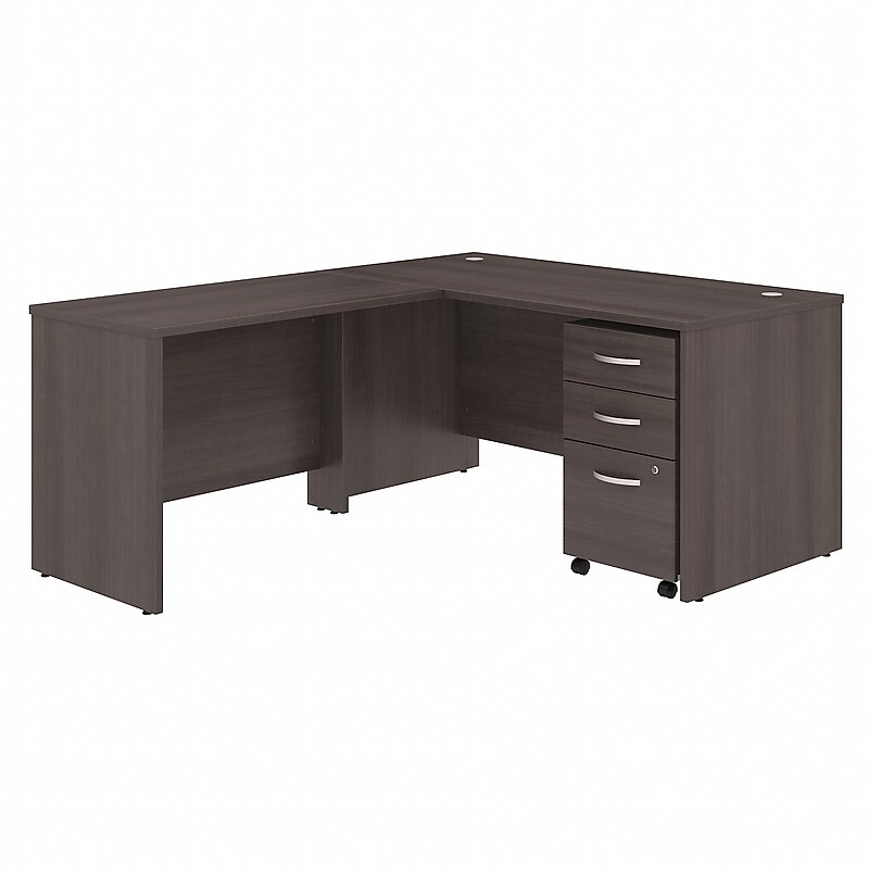 Bush Business Furniture Studio C 60"W L Shaped Desk with Mobile File Cabinet and Return, Storm Gray (STC008SG) image 1