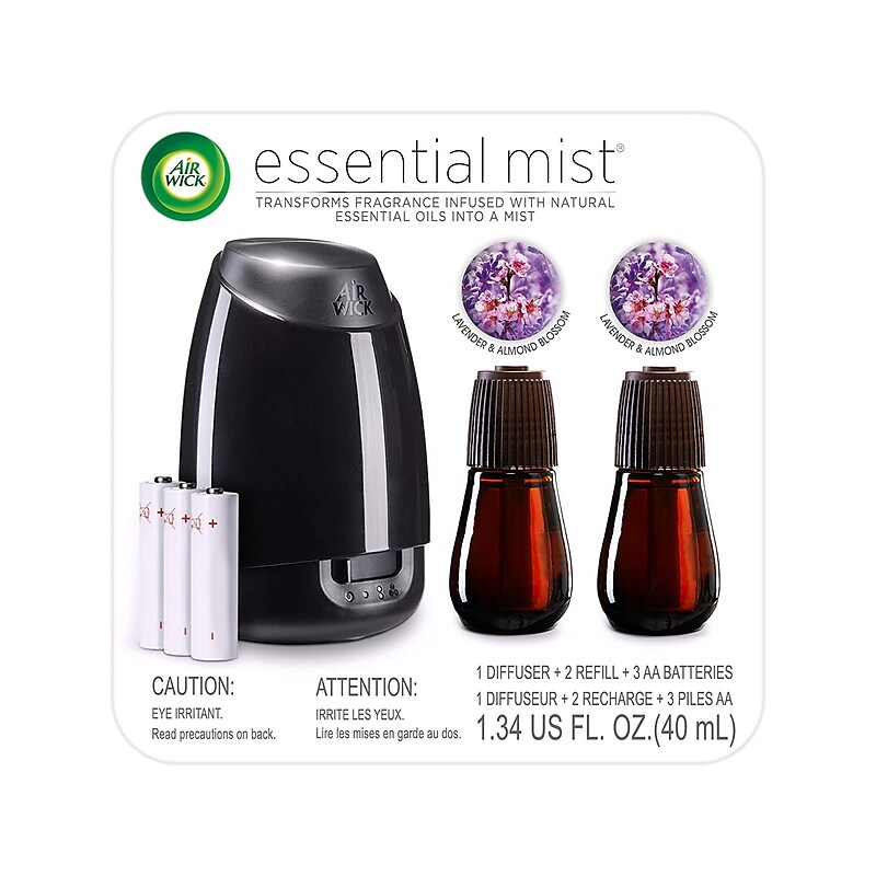 Air Wick Essential Mist Oil Diffuser with 2 Refills, Lavender and Almond Blossom, 1.34 Fl. Oz. (02248) image 1