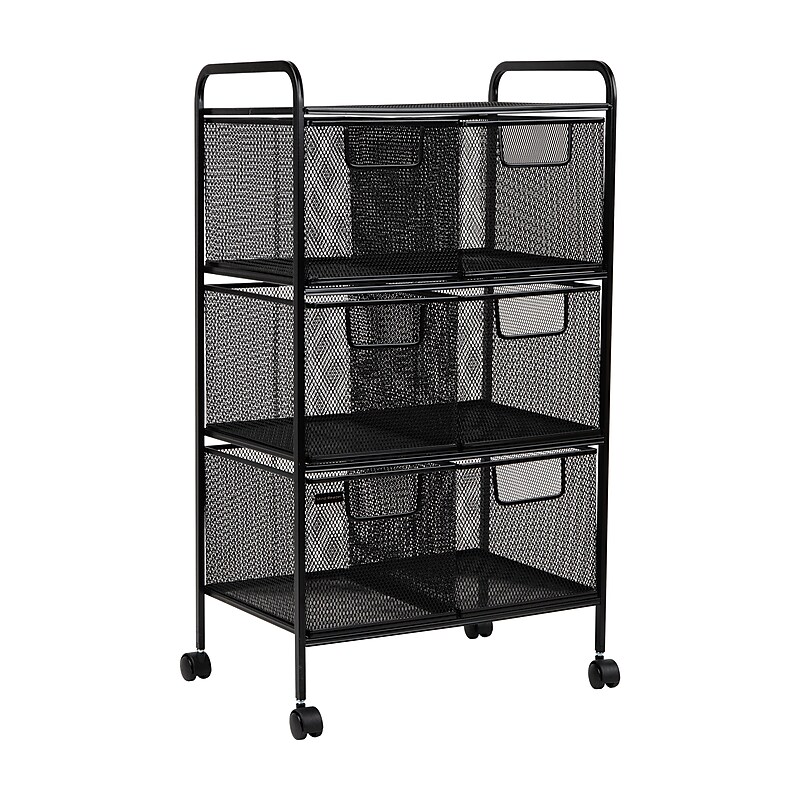 Mind Reader 6-Drawer Office Utility Cart, Black (6DRMESH-BLK) image 1