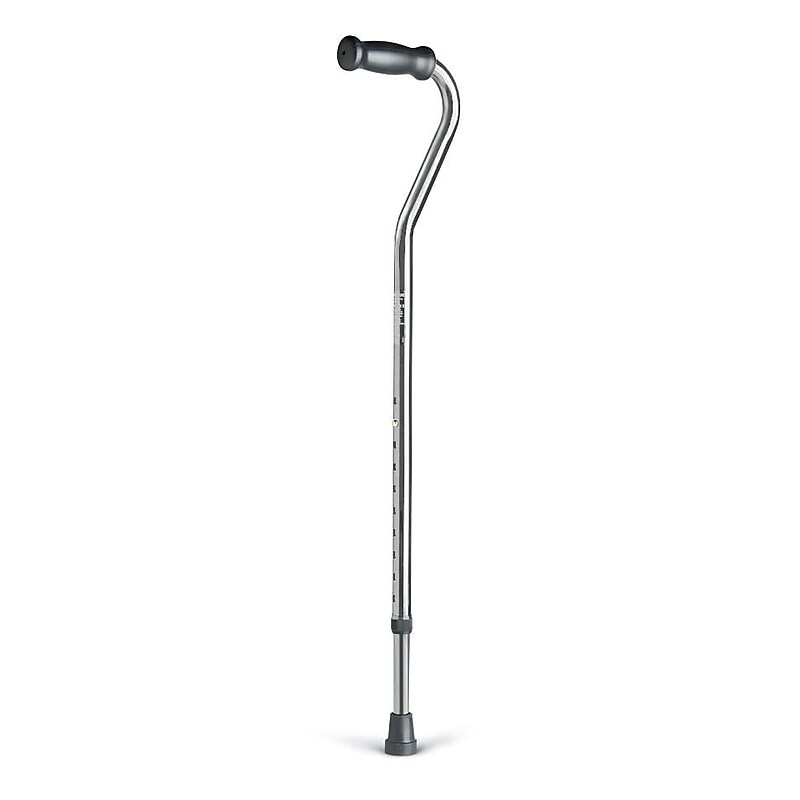 Medline Guardian Single Point Handle Canes, Contoured Handle, Chrome, 6/Pack (G5355) image 1