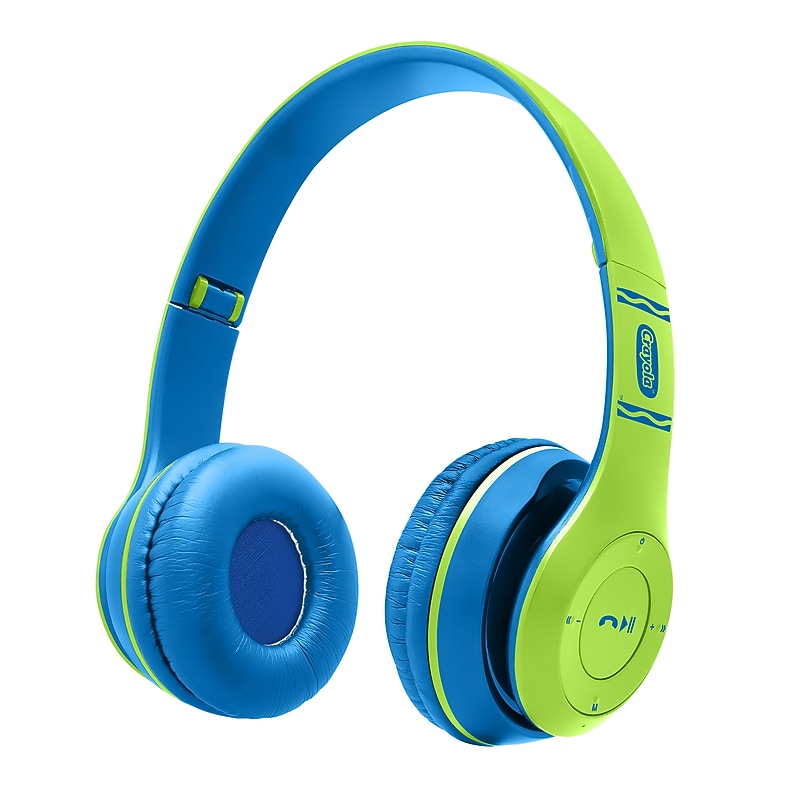 Crayola Boost Active Wireless Over-Ear Headphones, Bluetooth, Green/Blue (CHPBT348) image 1